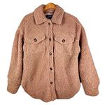 NWOT Women’s Size L Coastal Cottage Cozy Brown Teddy Collar Jacket CoffeeShop Size L Photo 0