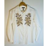 Alan Jackson Cowgirl Western Shirt Womens Button Up Embroidered Size Small White Photo 0