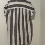 Madewell  55% Linen Striped Button Down Beachy Boho Tunic Shirt Size Medium Photo 3