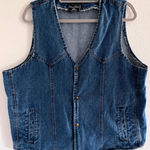 Vintage Liberty Wear Denim Vest Women 2X Blue Cropped Biker Festival Western Size XXL Photo 0