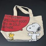 Snoopy and Woodstock Canvas Tote Bag Red Photo 0