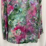 Soft Surroundings  Green&Purple Tie Dye Floral Open Front Cardigan Kimono Sz.XL Photo 8