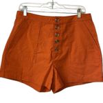 BLANK NYC Linen Blend High Rise Orange Shorts Size 31 In Firecracker Photo 4
