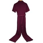 Donna Morgan Dream Crepe Utility Short Sleeve Jumpsuit in Mulberry 0 NWT Photo 1
