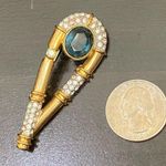 Vintage Regency Accessories Blue Sapphire Rhinestones Brooch Photo 5