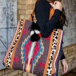 Panache  Vibrant Woven Tote - Multicolor Design Photo 0