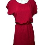 AQUA NWT $78 Red Basic Dolman Short Sleeve Blouson T-Shirt Mini Dress Size M Photo 0