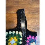 GRANNY SQUARES CROCHET KNIT ROMPER Black Size M Photo 6