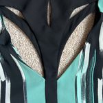 BCBG MaxAzria Black & Teal Amelia Cutout Trapeze Mini Dress. Size Small Photo 8