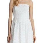 Lilly Pulitzer CAITLIN WOMENS DRESS WHITE XO LACE STRAPLESS SIZE 0 MINI BONEIN Photo 0