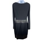 Ralph Lauren Lauren Black Mixed Media Faux Leather Colorblock Long Sleeve Size 4 Photo 2