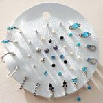 Free People NIP  Teeny Tiny Mega Stud Earring Set - Turquoise Photo 0