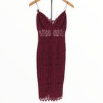 ASOS Petite Lace Inset Cami Strap Midi Pencil Dress Burgundy NWT size 2P Red Photo 3