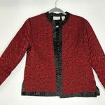 Alfred Dunner Jacket Women's Quilted Boho Grunge Black Dark Goth Vampire Red Size 8P Photo 0