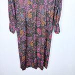 MKT Studio Ronnie Leafy Print Button Front Midi Shirt Dress FR Size 38 US Size 6 Black Photo 11