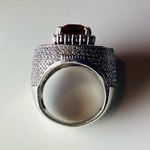 JTV Sterling Silver Statement Ring Red Photo 5