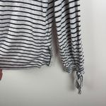 Joie 100% Linen Striped Tie Cuff Top Medium Coastal Nautical Lightweight Resort Photo 2