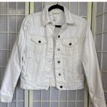 Rails White Denim Jacket Button Front Jean Pockets Lightweight Casual Boho XS Photo 0