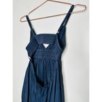 ALC Frank A.L.C. Dark Blue 100% Cotton Sleeveless V-Neck Back Cutout Rhodes Dress Size 4 Photo 6