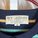 St. John  Women's Cardigan - Navy with Multicolor Stripes Photo 1