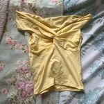 Boutique Off The Shoulder Yellow Crop Top Photo 1