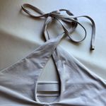 Vitamin A  Camilla Cross Neck Adjustable Strappy Bikini Top Light Gray Photo 2