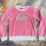Lee Pink Velour Pullover With Glitter Print Logo Photo 0