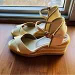 Stuart Weitzman Mirela Stripes Canvas Espadrille Sandals Sunflower Women’s 7.5 Photo 3