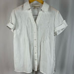 Coldwater Creek  Small Bamboo Rayon Pleat Retro Vintage Resort Button Up Blouse Photo 0