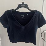 PacSun Navy V Neck Waffle Tee Photo 0