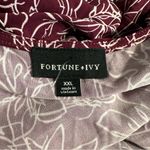 Fortune + Ivy Maroon Floral Faux Wrap Dress size XXL Tie Waist Short Sleeves Photo 10