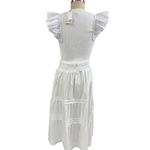 NWT Industry Republic White Ruffle‑Sleeve Top M & Tiered Maxi Skirt XL Set Size M Photo 2