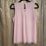 White House | Black Market  Floral Red Flower Pink Mesh Top, Small Photo 1