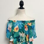 Show Me Your Mumu  Tropical Floral Off The Shoulder Flounce Bungalow Top Small Photo 1