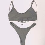 Sunny Co Clothing SunnyCo Kayma Cheeky Bikini Grey Blue Stormy L Top M Bottom Photo 0