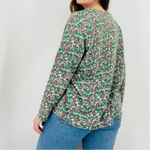 vintage victorian floral feminine crewneck longsleeve top cotton blend size M Green Size M Photo 3