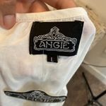 Angie White Embroidered Boho Tunic Top Blouse Dolman Sleeve Size L Photo 3