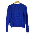 NWT ON 34th Cozy Sweater Womens XS Blue Cable Knit Crewneck Textured Preppy Photo 1