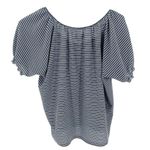 Madewell Texture & Thread Peasant Shirt in Stripe Short Fitted Sleeve Top Photo 6