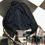 Jules Plaid Layered Hoodie Flannel Shirt Layered Grunge Emo 90s Plaid Neutrals S Brown Photo 2