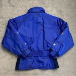 Roffe Vintage Metallic Belted Ski Skiing Jacket w/ Sunburst Pattern Women’s 90’s Blue Size 8 Photo 1