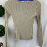 Boden Tan Ribbed Knit Long Sleeve Vintage Sweater Top S Photo 0