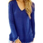 Lilly Pulitzer Blue Linen Sweater Photo 0