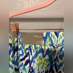 Soft Surroundings Sonoma Linen Blend Wide Leg Pants in Green/Teal Ikat Photo 4