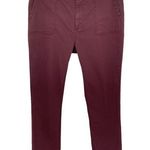 TINSEL Deep Plum Raw Hem Cropped Pants Plus Size 33 Casual Summer Everyday Purple Photo 0