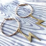 Lightening Bolt Earrings Gold Photo 0