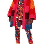 Farm Rio Block Striped Open Cardigan Knit Sweater Photo 0