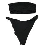 Naked Wardrobe  Bikini Set Bandeau Tube Top Cheeky High Cut Bottom Black XL Photo 3