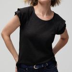 White House | Black Market Cap Sleeve Go Getter Tee Medium Black S/S NWT New Photo 0