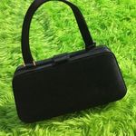 VINTAGE BLACK STRUCTURED PURSE BUTTON UP MINI BAG PURSE Photo 0